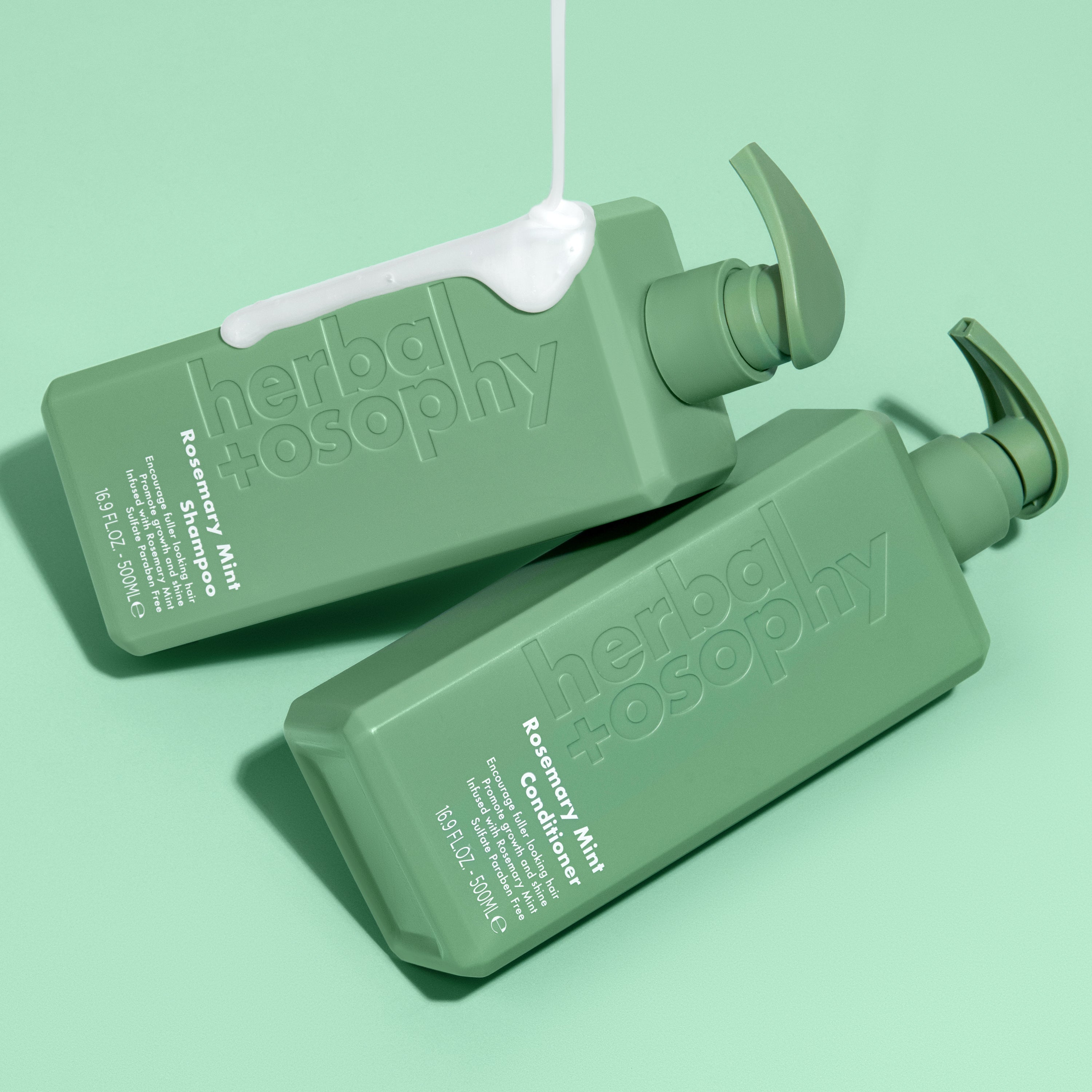 herbalosophy rosemary + mint shampoos and conditioners