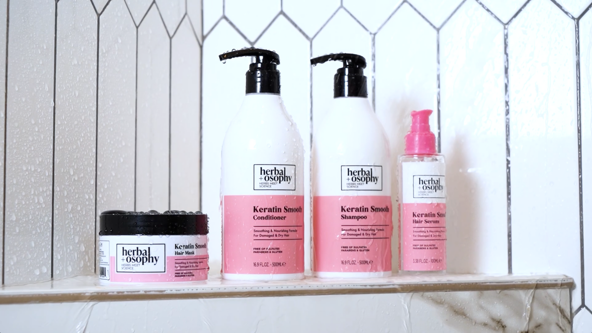 Herbalosophy Keratin Smooth series video showing the products and describing benefits